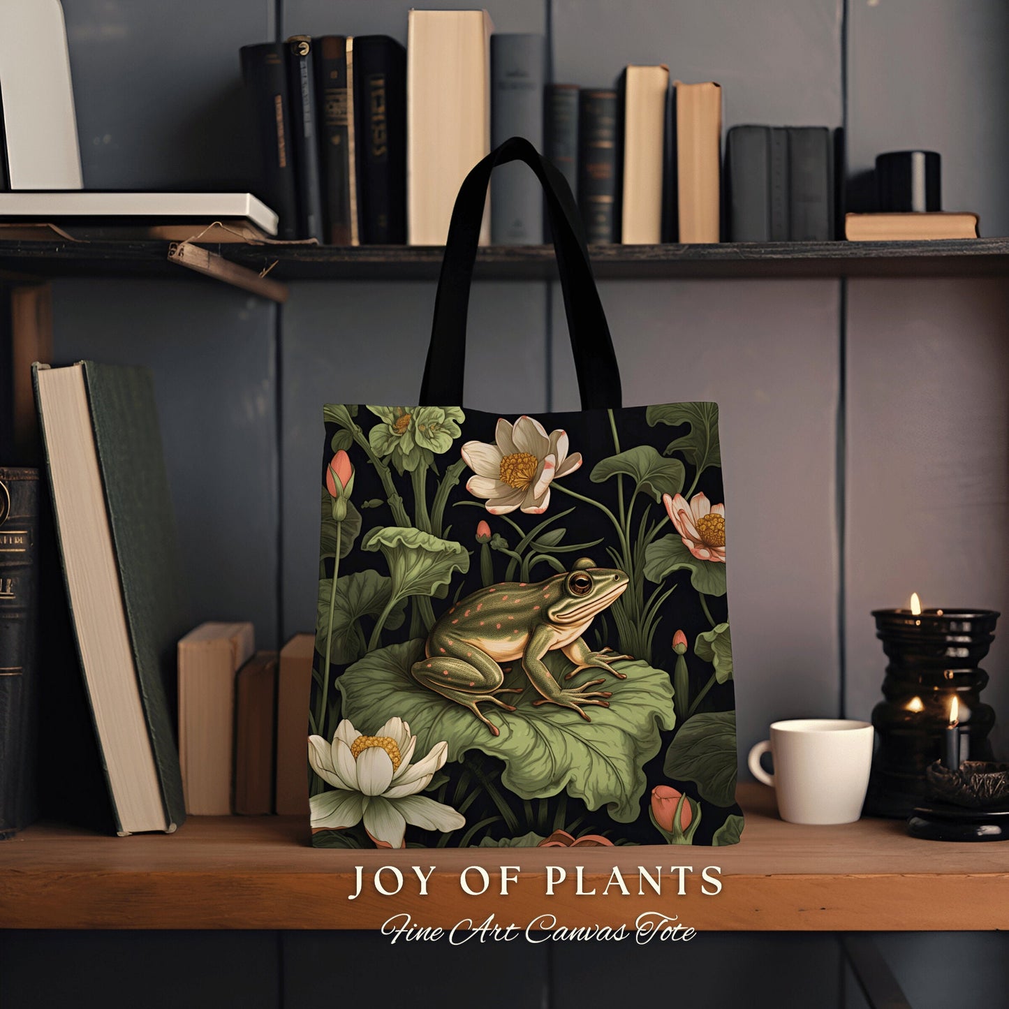 Whimsical Toad Everyday Bag | Botanical Satchel William Morris Inspired Tote Forestcore Style Maximalist Decor Fairycore Satchel Frog & Toad