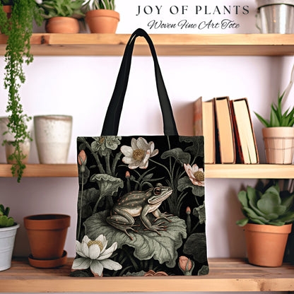 Whimsical Toad Everyday Bag | Botanical Satchel William Morris Inspired Tote Forestcore Style Maximalist Decor Fairycore Satchel Frog & Toad