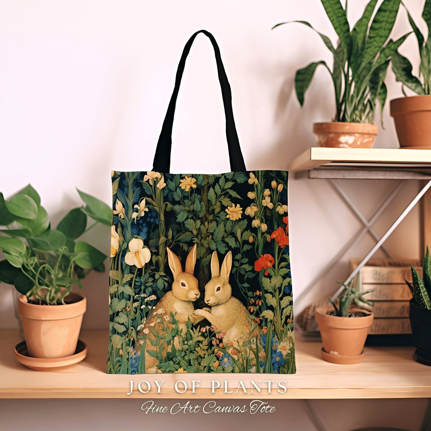 Fairycore Tapestry Bag Boho Satchel Woven | Botanical Morris Inspired Tote Bag Forestcore Satchel Maximalist Tapestry Tote Botanical Rabbit