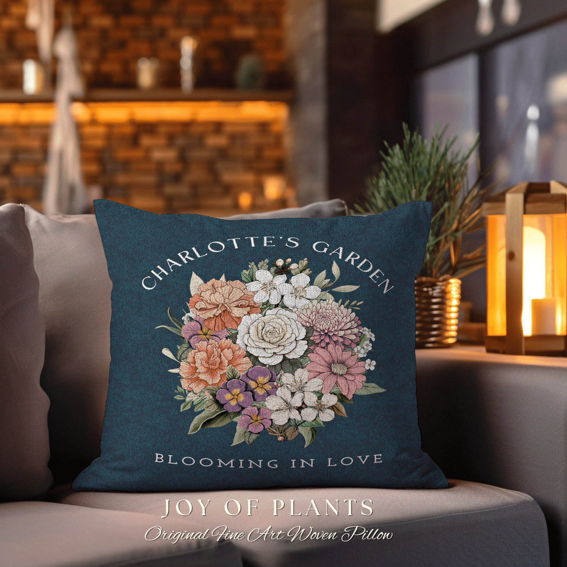 Family Garden Birth Flower Pillow | Personalized Birth Month Flower Bouquet for Mom and Mimi's Garden Custom Birthflower Pillow Personalized