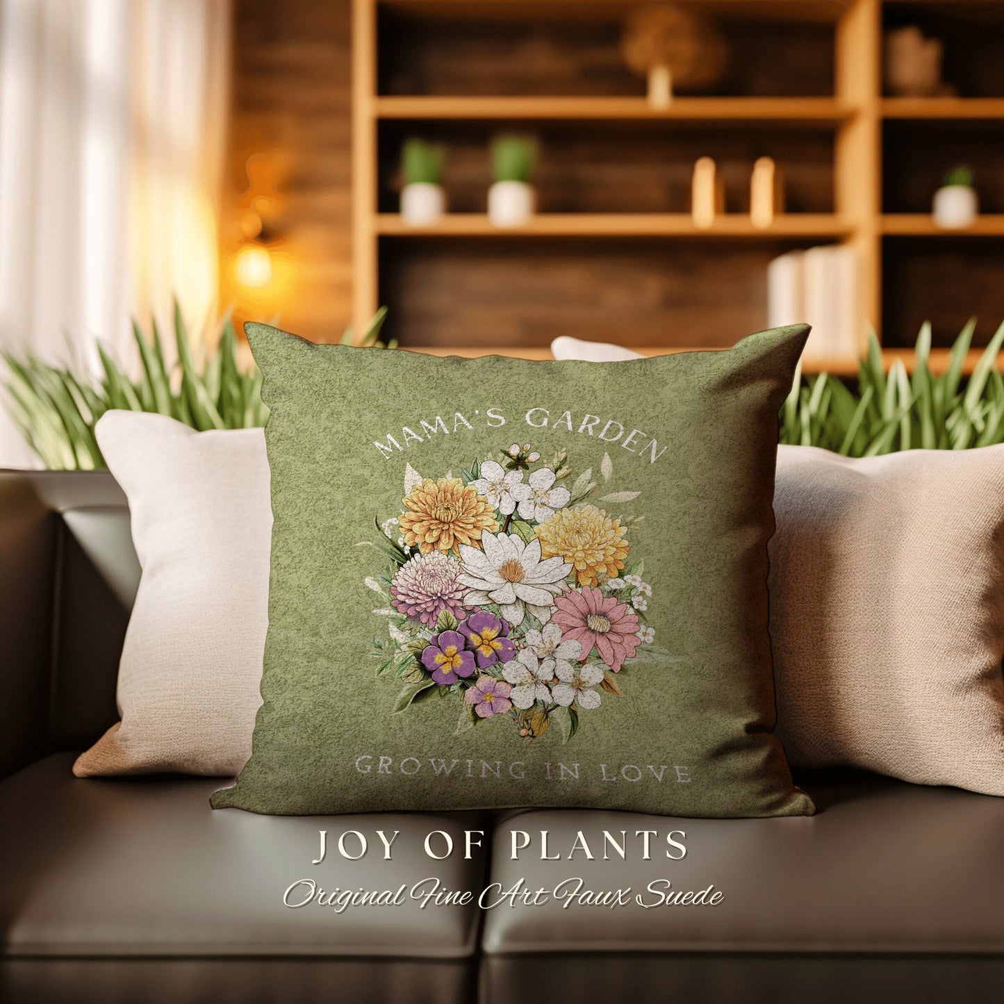 Flower Bouquet Personalized Pillow | Custom Birth Month Flower Bouquet for Mom and Grandma Garden Birthflower Pillow Personalized Bouquet |