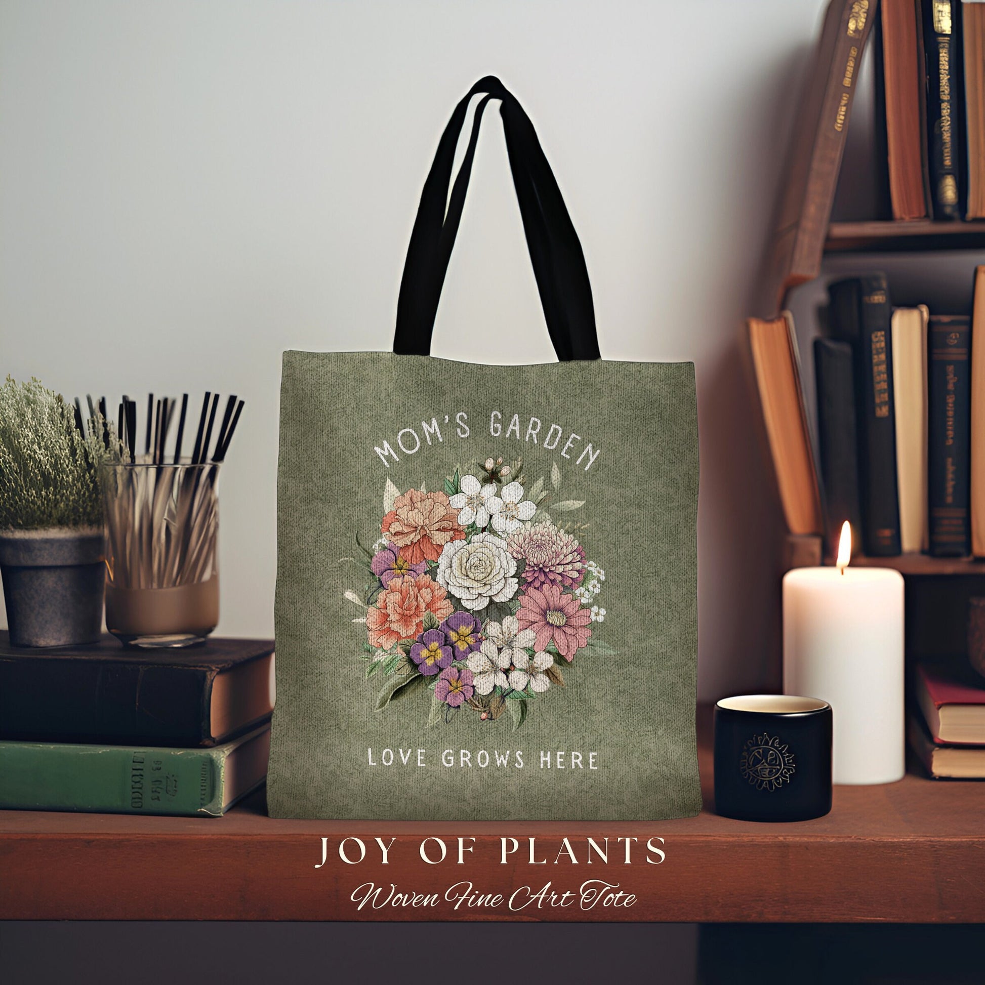 Grandma's Garden Birth Flower Bouquet Tote | Personalized Birth Month Flower Bouquet for Family Garden Custom Birthflower Tote Personalized