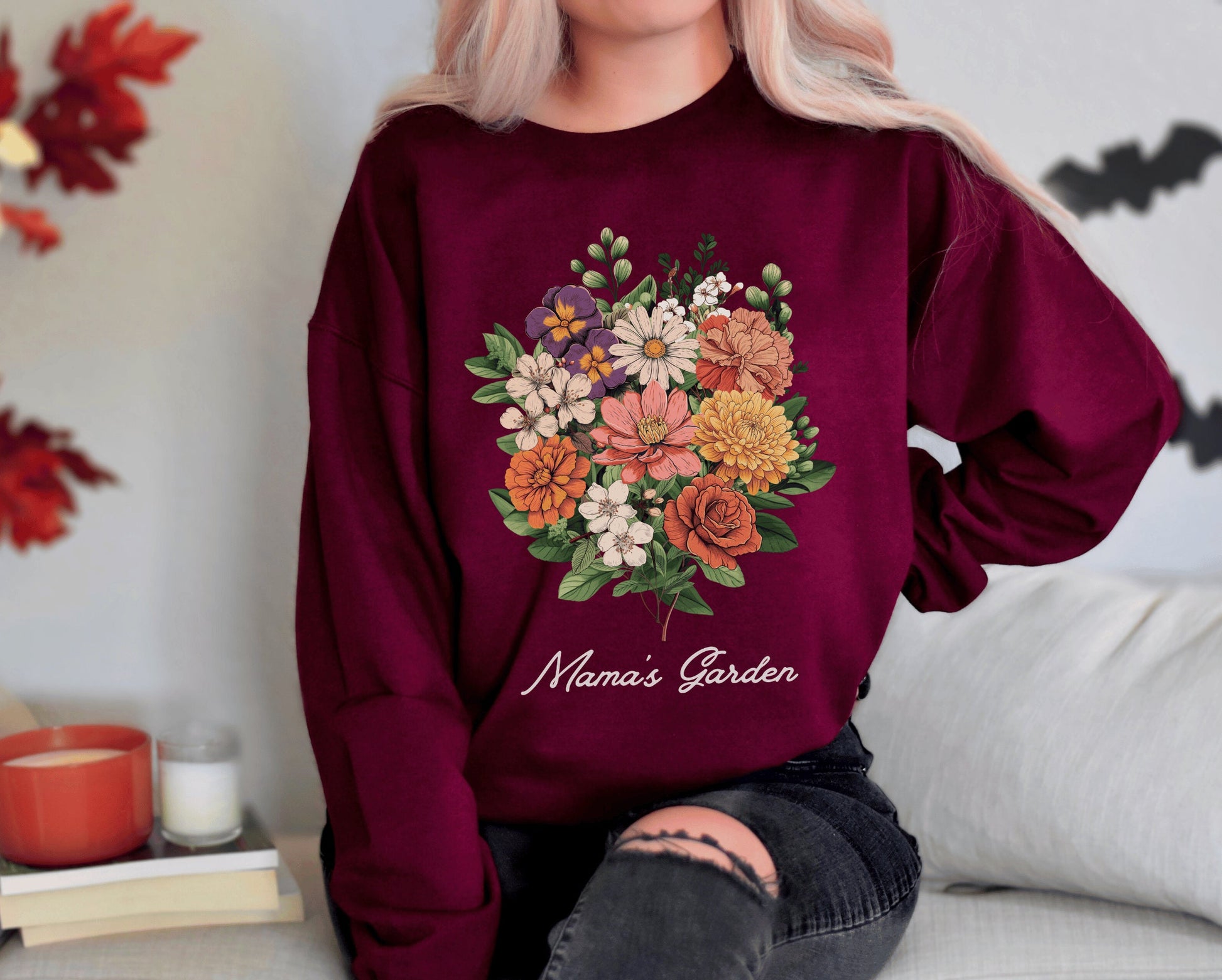 Grandmas Garden Birth Flower Custom Bouquet Shirt | Grandmas Garden Art | Grandmas Garden Gift | Nanas Garden Birth Month Flower Sweater |