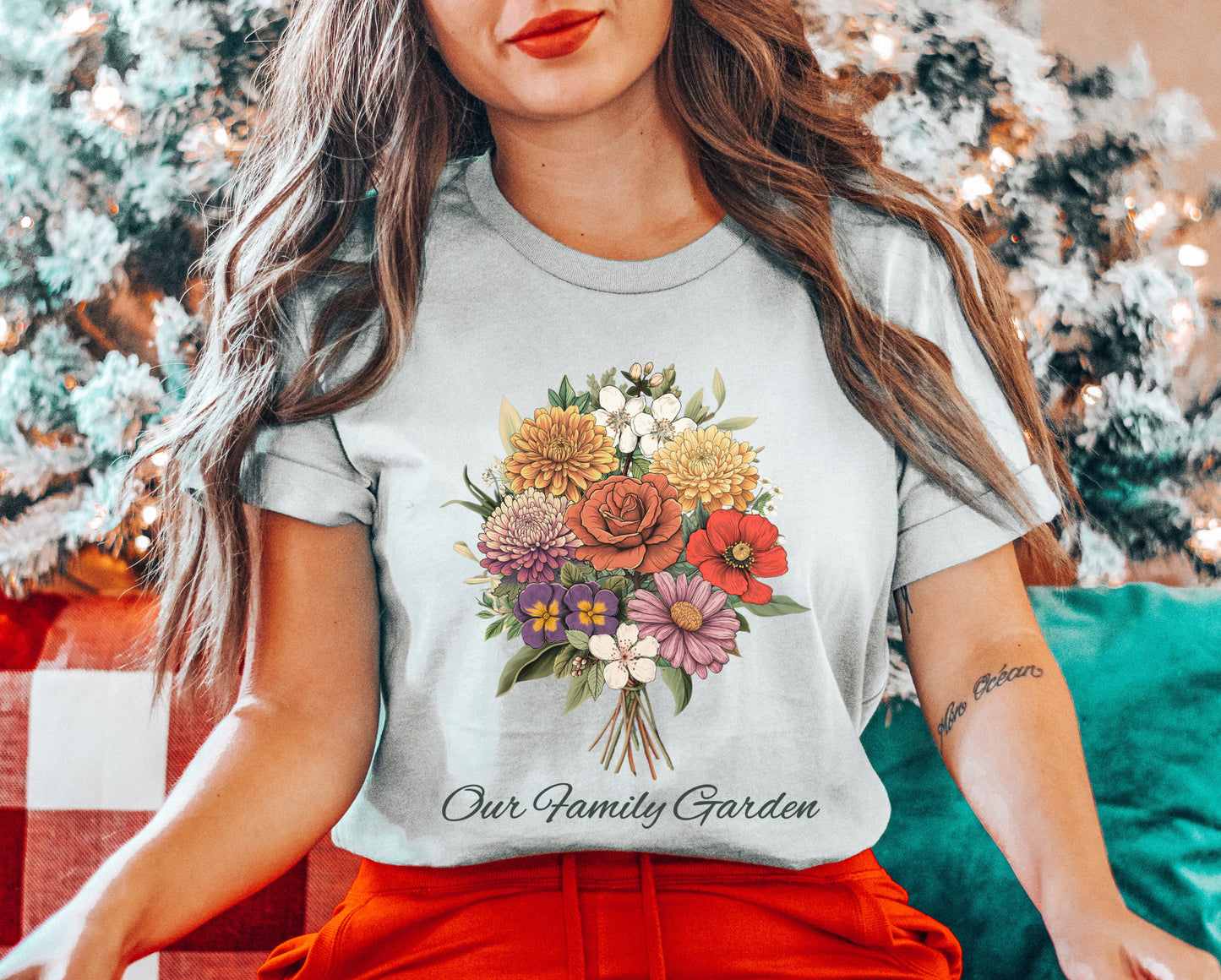 Birth Flower Bouquet Shirt Family Custom Gift for Mom | Grandma Garden Tee Nana Shirt Personalized Sentimental Gift Mom Birth Month Flowers