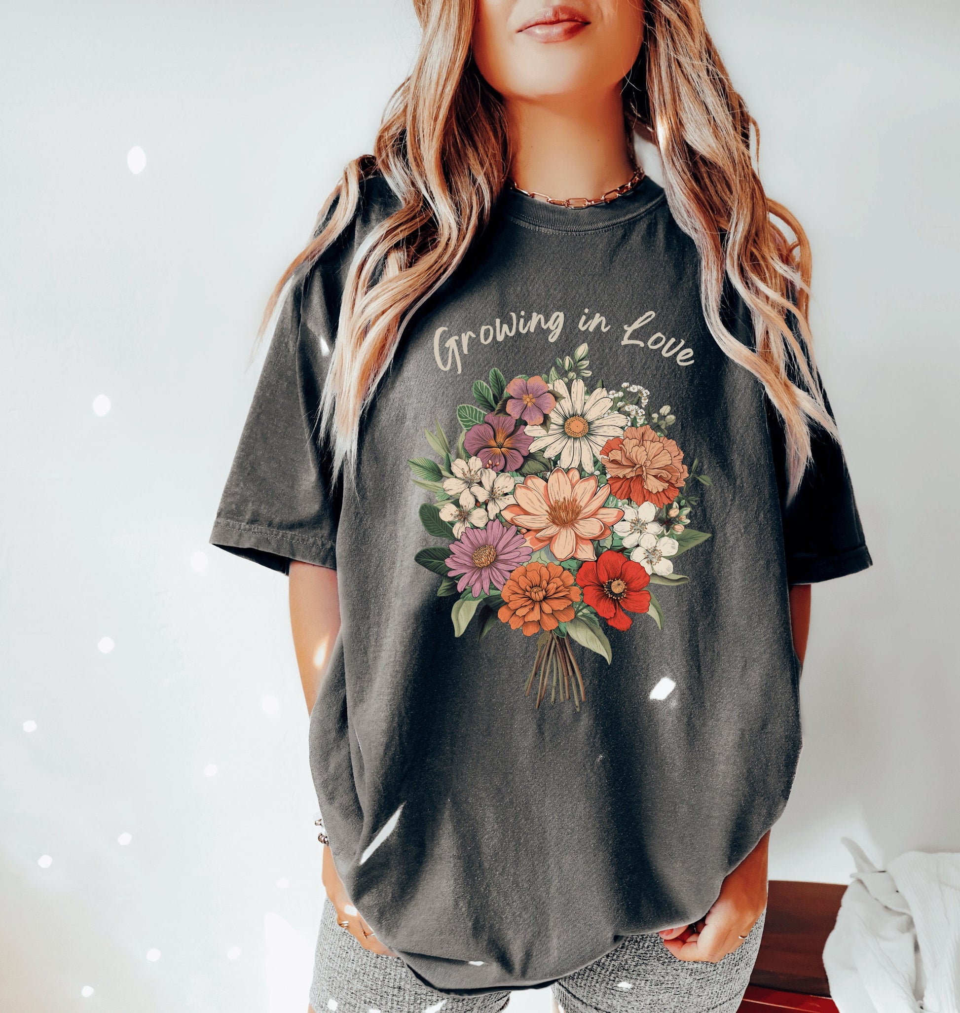 Birth Month Flower Custom Gift | Birth Month Flower Bouquet | Personalized Birth Month Flower Gifts | Birth Flower Shirt Comfort Colors Tee