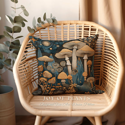 Enchanted Mushroom Pillow | Mystical Room Decor Eclectic Gift for Reading Nook Fairycore Toadstool Cushion Woodland Fairy Aesthetic