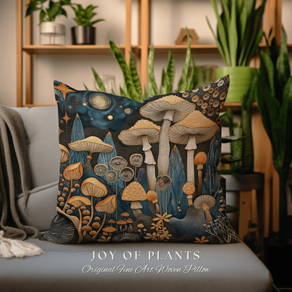 Enchanted Mushroom Pillow | Mystical Room Decor Eclectic Gift for Reading Nook Fairycore Toadstool Cushion Woodland Fairy Aesthetic