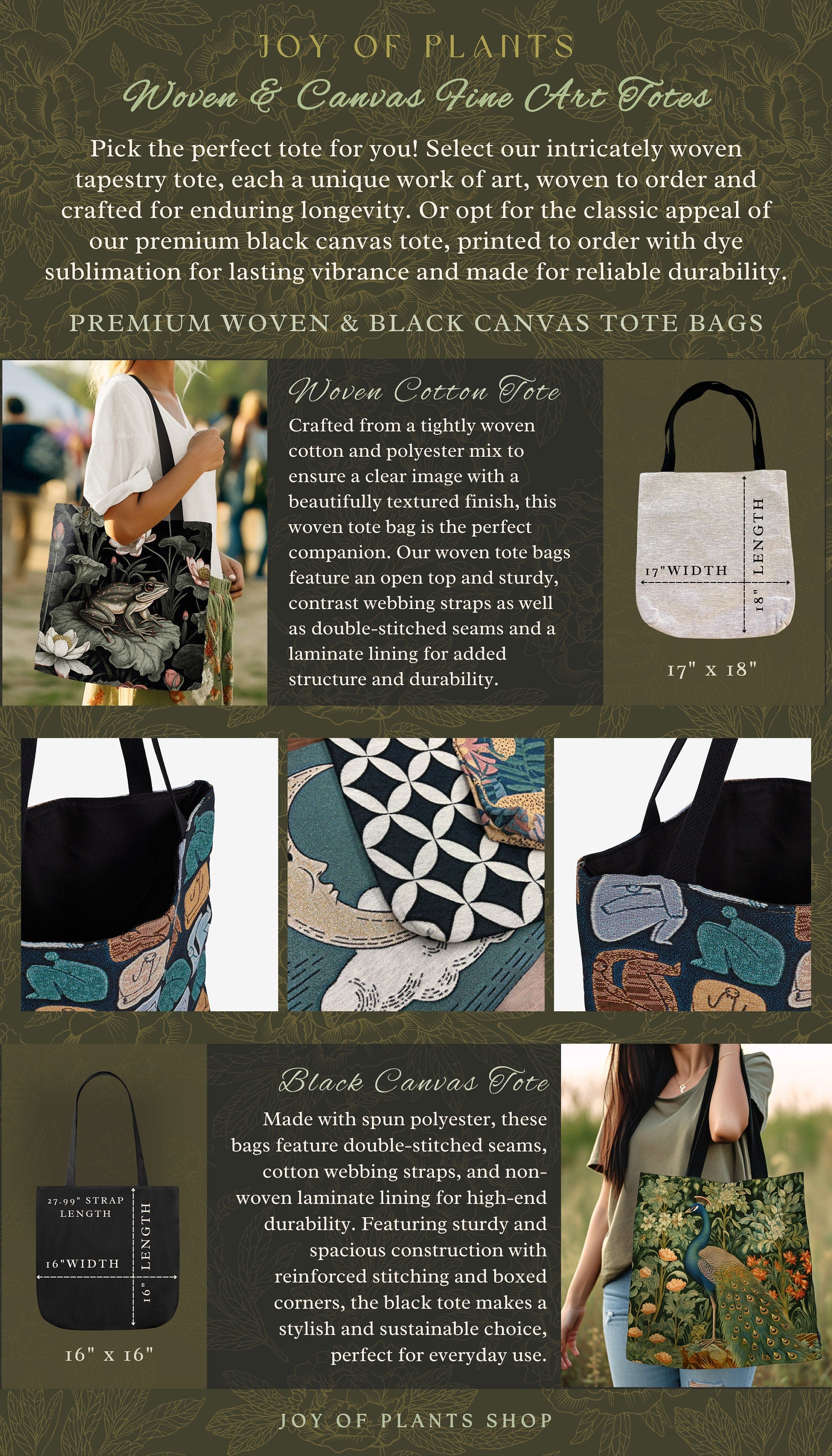 Fairycore Aesthetic Botanical Tapestry Tote Dark Academia Lavender Purple Nature Inspired Ethereal Woodland Wildflowers Enchanted Book Bag