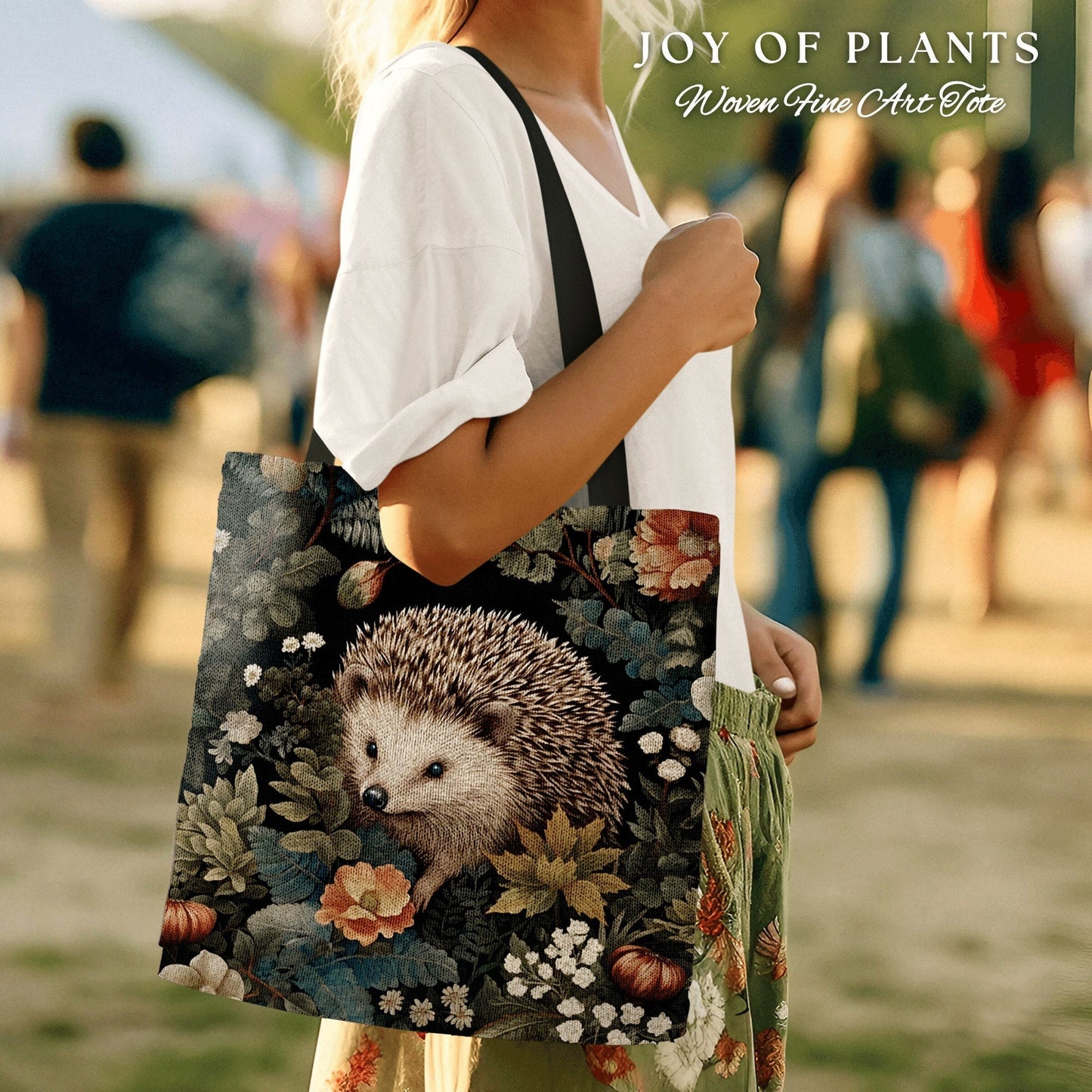 Floral Aesthetic Tote Bag Cute | Fairy Cottagecore Accessory Gift William Morris Inspired Handbag Hedge Hog Satchel Fairycore Botanical |