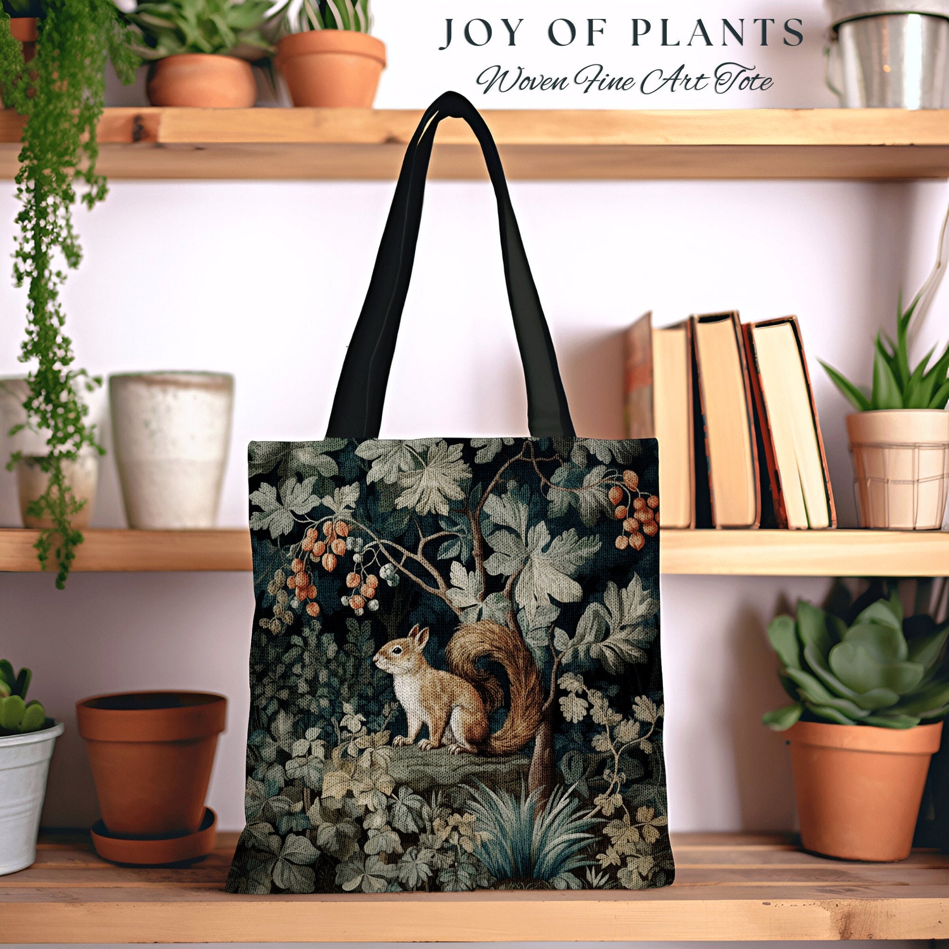 Woodland Everyday Bag Boho Gift | Cottagecore Accessory Gift William Morris Inspired Handbag Forestcore Squirrel Satchel Fairycore Botanical