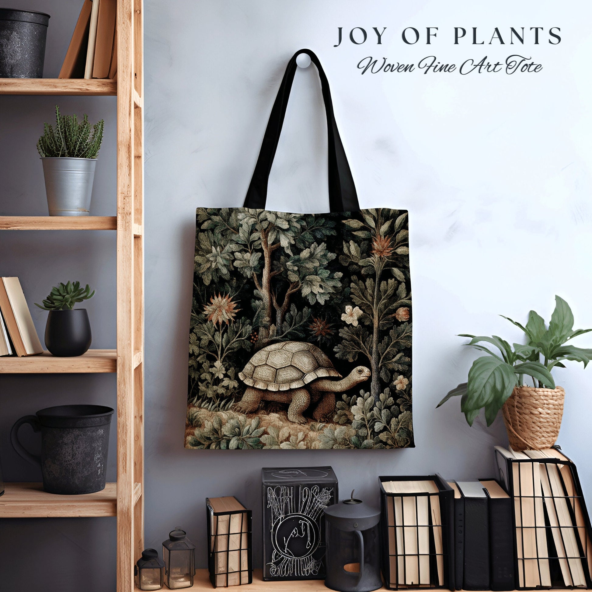 Morris Tote Bag Woodland Gift | Cottagecore Accessory Gift William Morris Inspired Handbag Forestcore Tortoise Satchel Fairycore Botanical