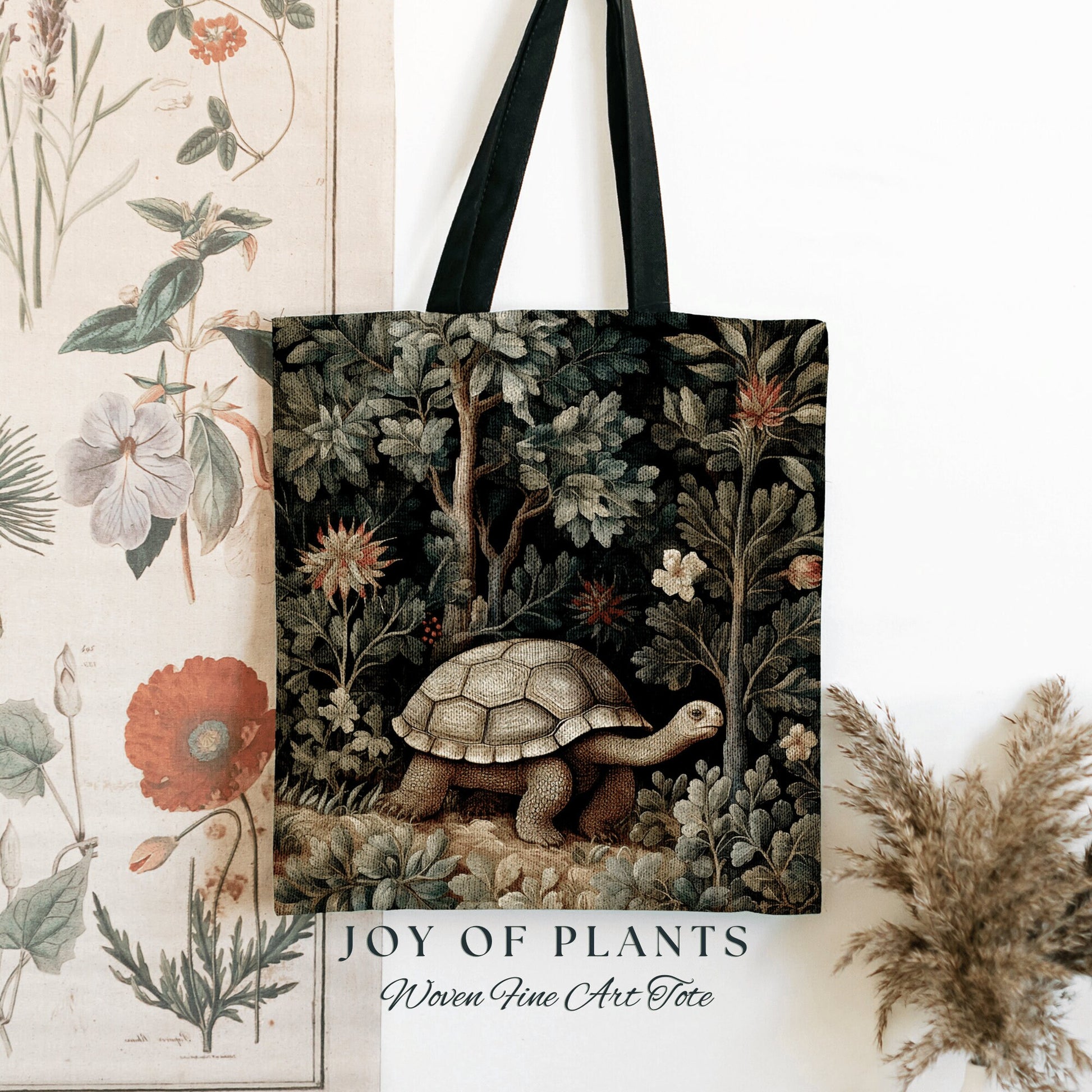 Morris Tote Bag Woodland Gift | Cottagecore Accessory Gift William Morris Inspired Handbag Forestcore Tortoise Satchel Fairycore Botanical