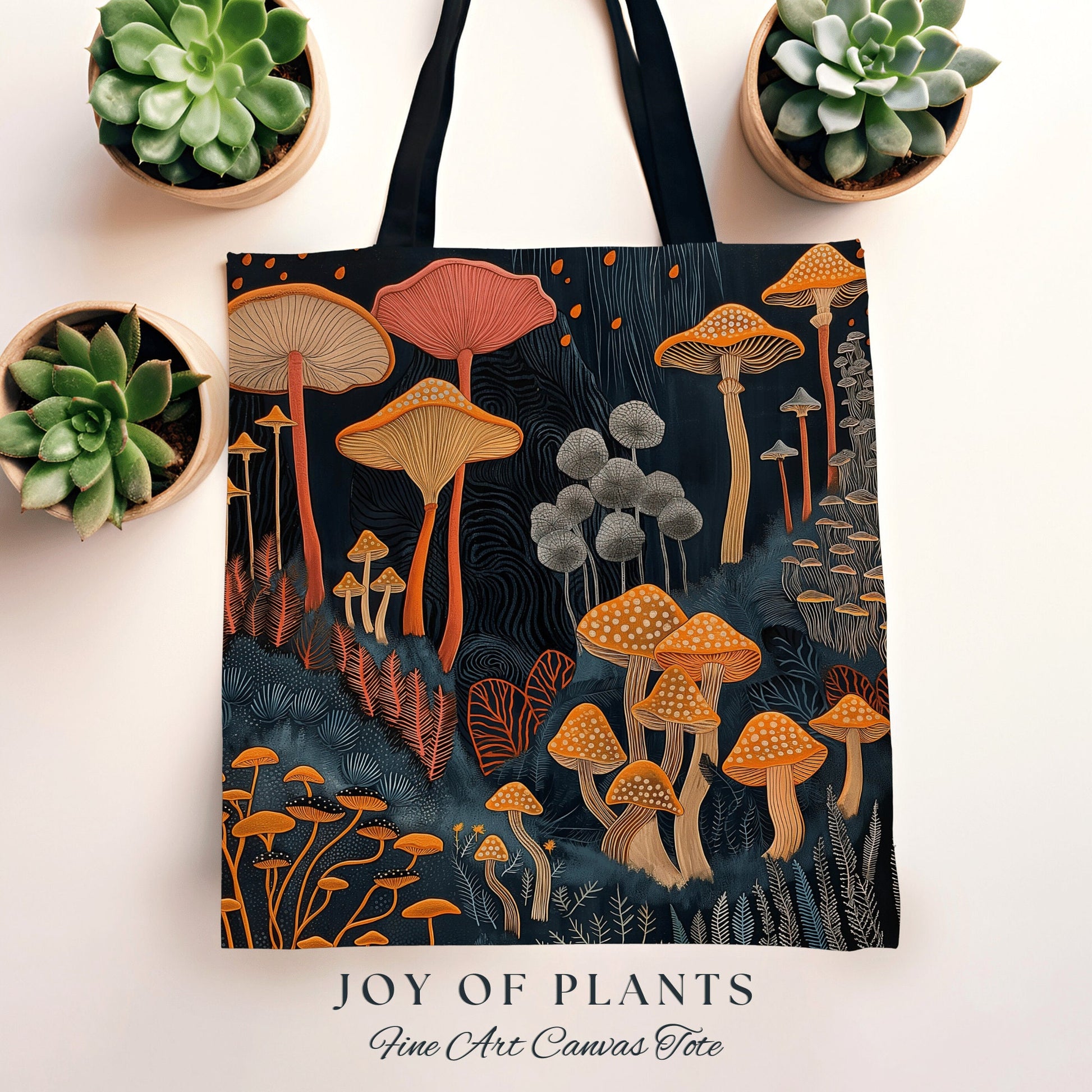 Dark Academia Tapestry Tote | Ethereal Gift for Forager Fairy Core Mystical Bag Woven Cottagecore Satchel Mycology Gift for Mushroom Lover