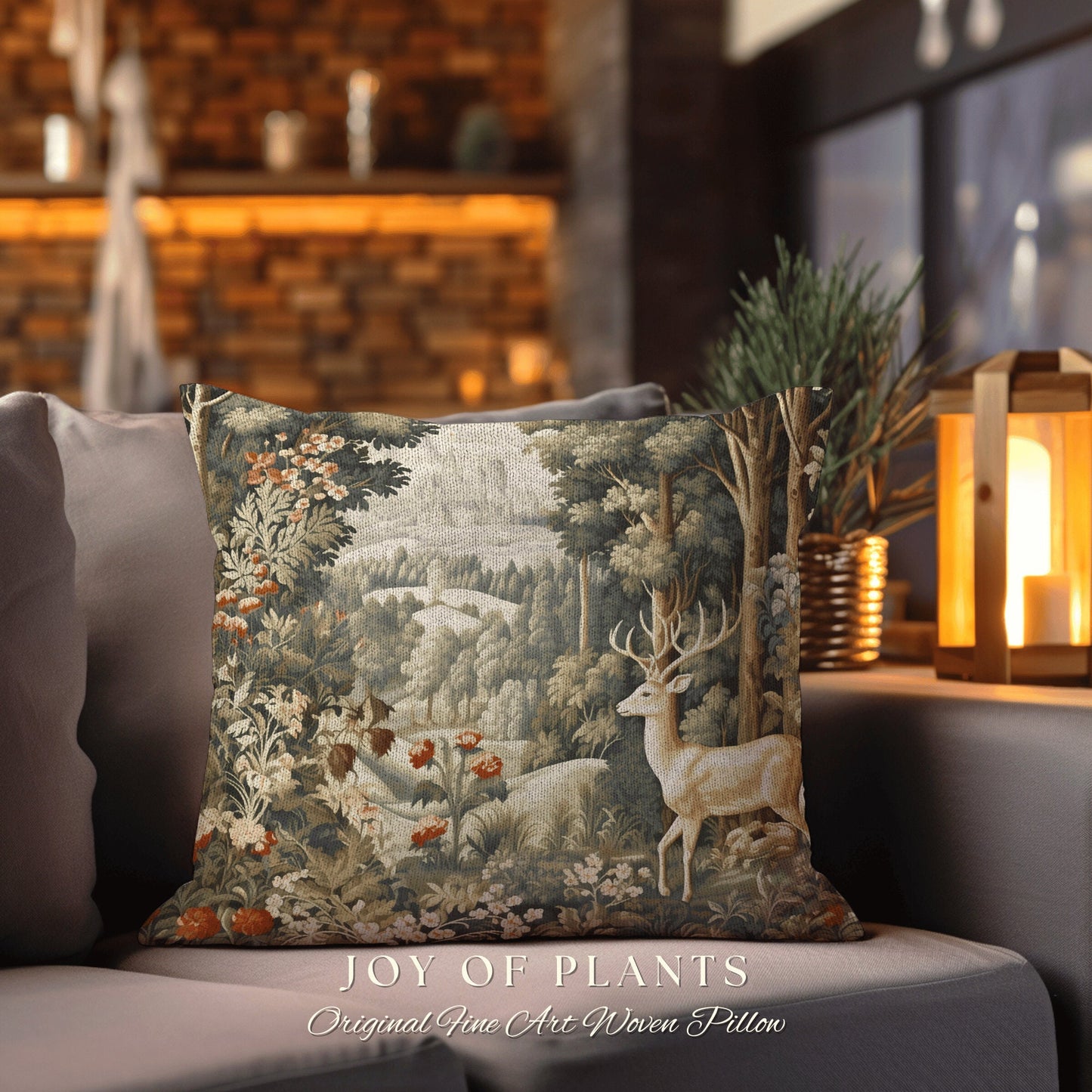 Folklore Aesthetic Pillow | William Morris Inspired Woodland Fairycore Decor Cushion Maximalist Ornate Home Decor Throw Pillow Eclectic