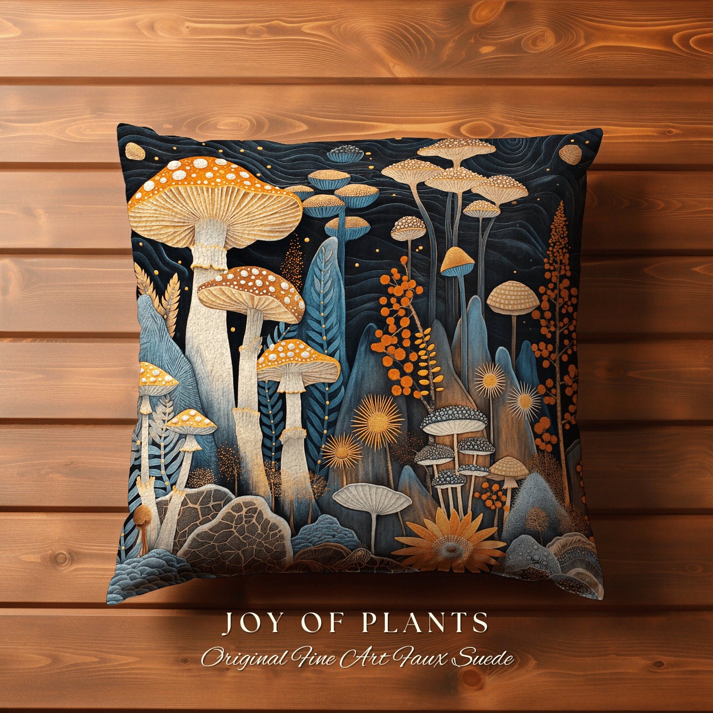 Whimsical Mushroom Pillow Fairy Decor | Whimsical Room Eclectic Gift for Reading Nook Fairycore Toadstool Throw Cushion Woven Cottagecore