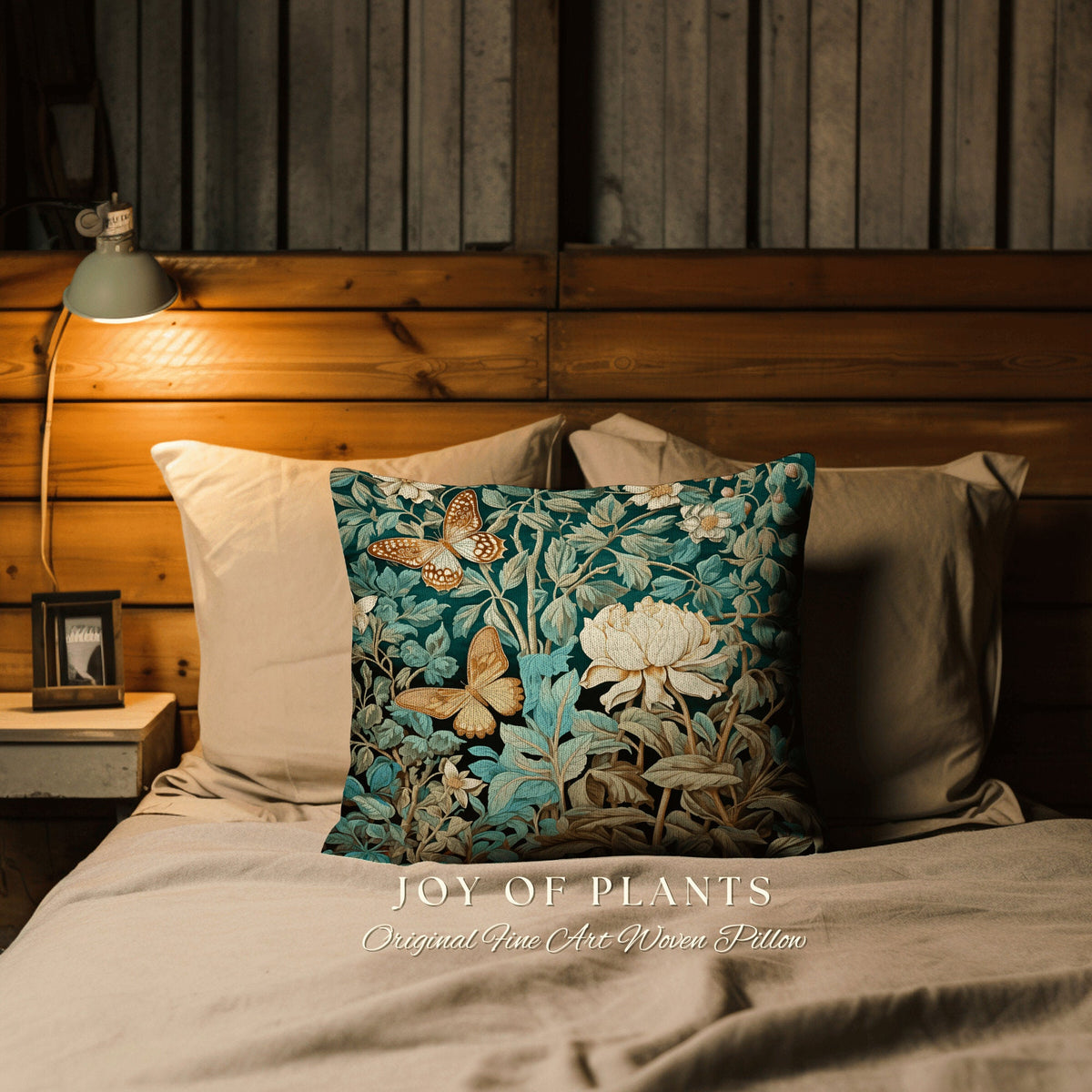 Mystic Garden Pillow Botanical | William Morris Inspired Woodland Butterfly Decor Cushion Maximalist Ornate Home Decor Throw Pillow Eclectic