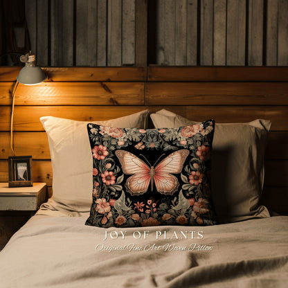 Fairycore Butterfly Throw Pillow | Fairy Aesthetic Cottagecore Moth Aesthetic Cushion Maximalist Ornate Home Decor Housewarming Gift Boho