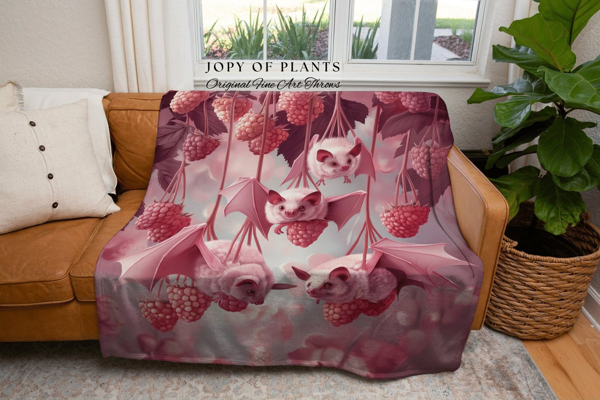 Pastel Pink Bat Picnic Blanket | Gothic Bedroom Decor Pink Tapestry Woven Throw Blanket Whimsigoth Bat Light Academia Tapestry Whimsical |