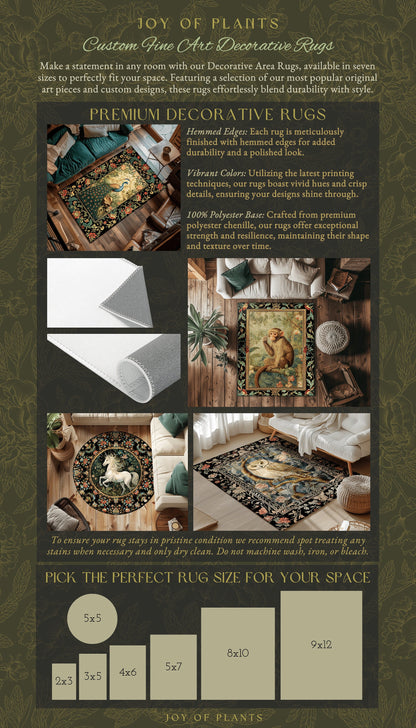 Pastel Owl Home Decor Rug | Ethereal Bedroom William Morris Inspired Cottagecore Owl Whimsical Room Soft Aesthetic Light Academia Style