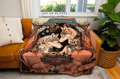 Romantic Relationship Blanket Custom | Outdoorsy Anniversary Gift Custom Woodland Blanket Ethereal Personalized Wedding Unique Couple Gift |