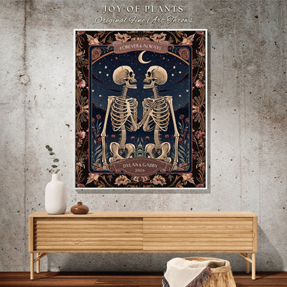 Tarot Skeleton Couple Blanket Personalized | Thoughtful Anniversary Wedding Tapestry Skeleton Lovers Gift for Husband and Wife Throw Custom