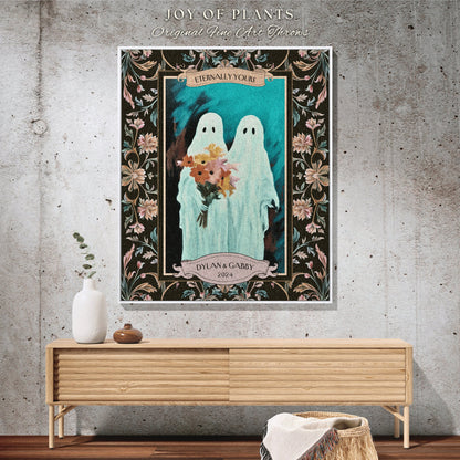 Engagement Blanket Personalized Couple Blanket | Ethereal Anniversary Gift Custom Kindred Spirits His and Hers Ghost Couple Tapestry Woven |