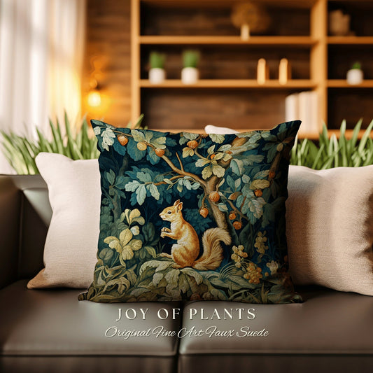 Botanical Throw Pillow Cottagecore | William Morris Inspired Pillow Woodland Forestcore Decor Pillow Maximalist Home Decor Throw Pillow |