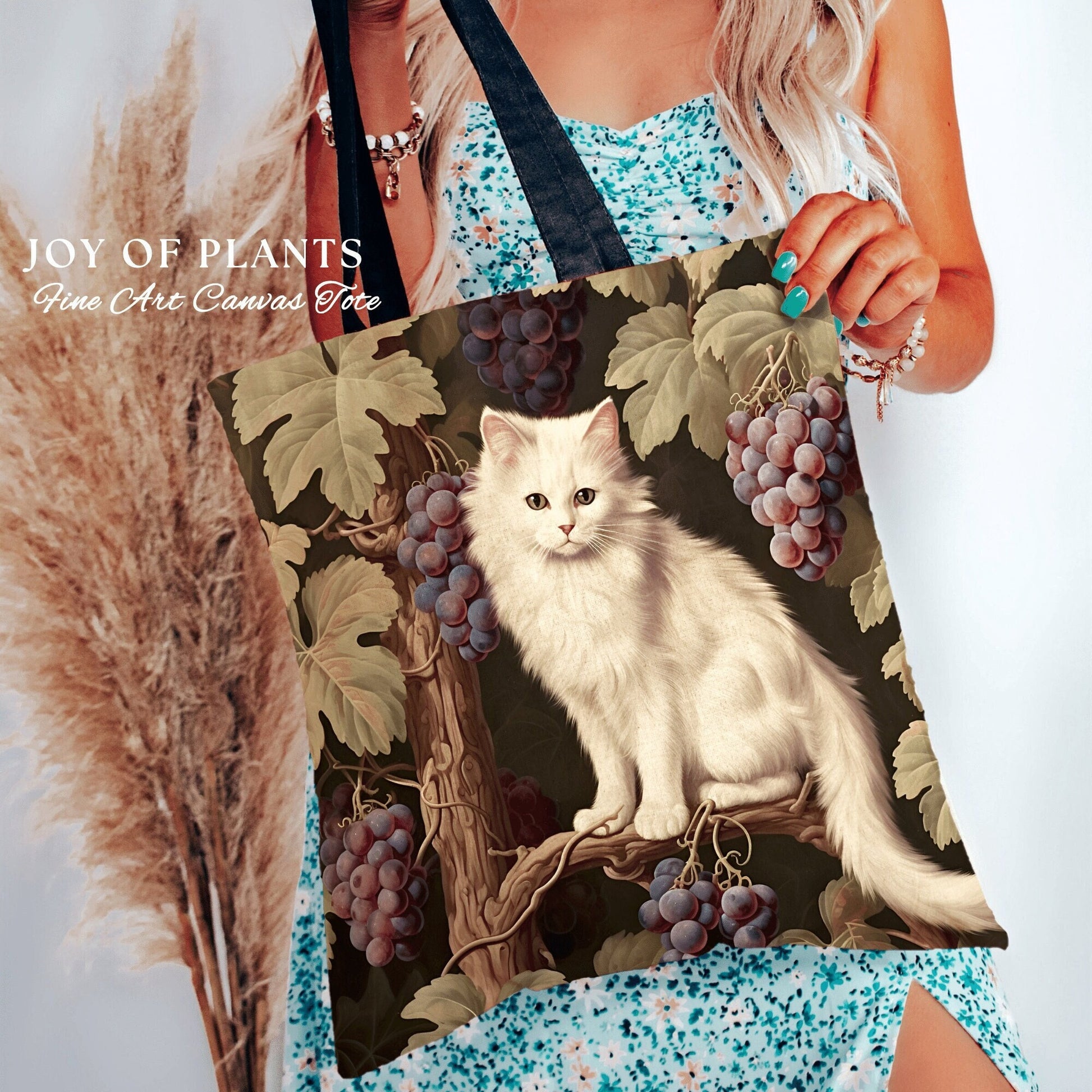 Victorian Gothic Cat Tote Bag Woven | William Morris Inspired Tote Bag Aesthetic Maximalist Tapestry Tote Woven Victorian Fairy Core Cat Bag