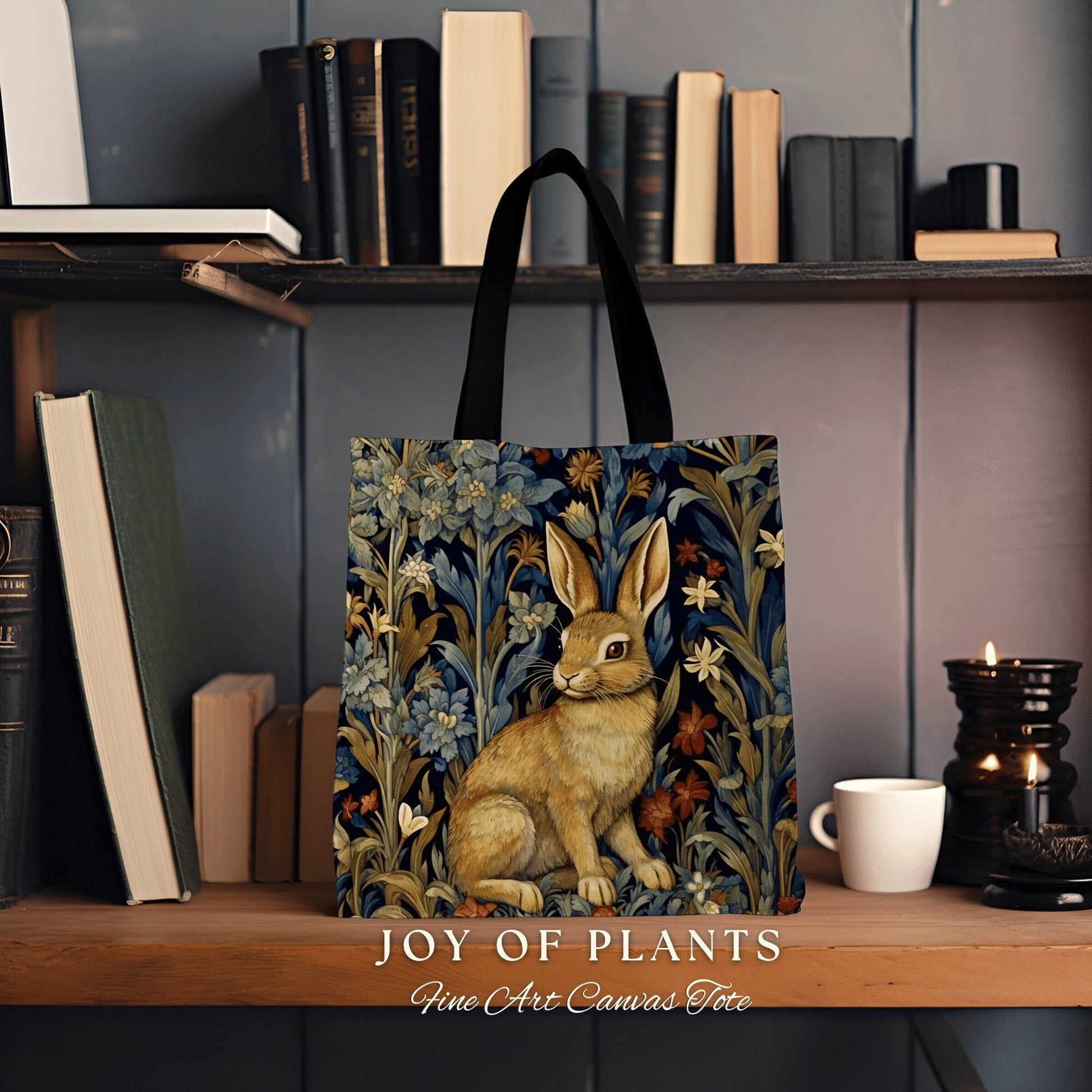 Maximalist Rabbit Tote Bag | Whimsical Nature Inspired Satchel Forestcore Tapestry Bag Cottagecore Rabbit Themed Fairycore Spring Fashion