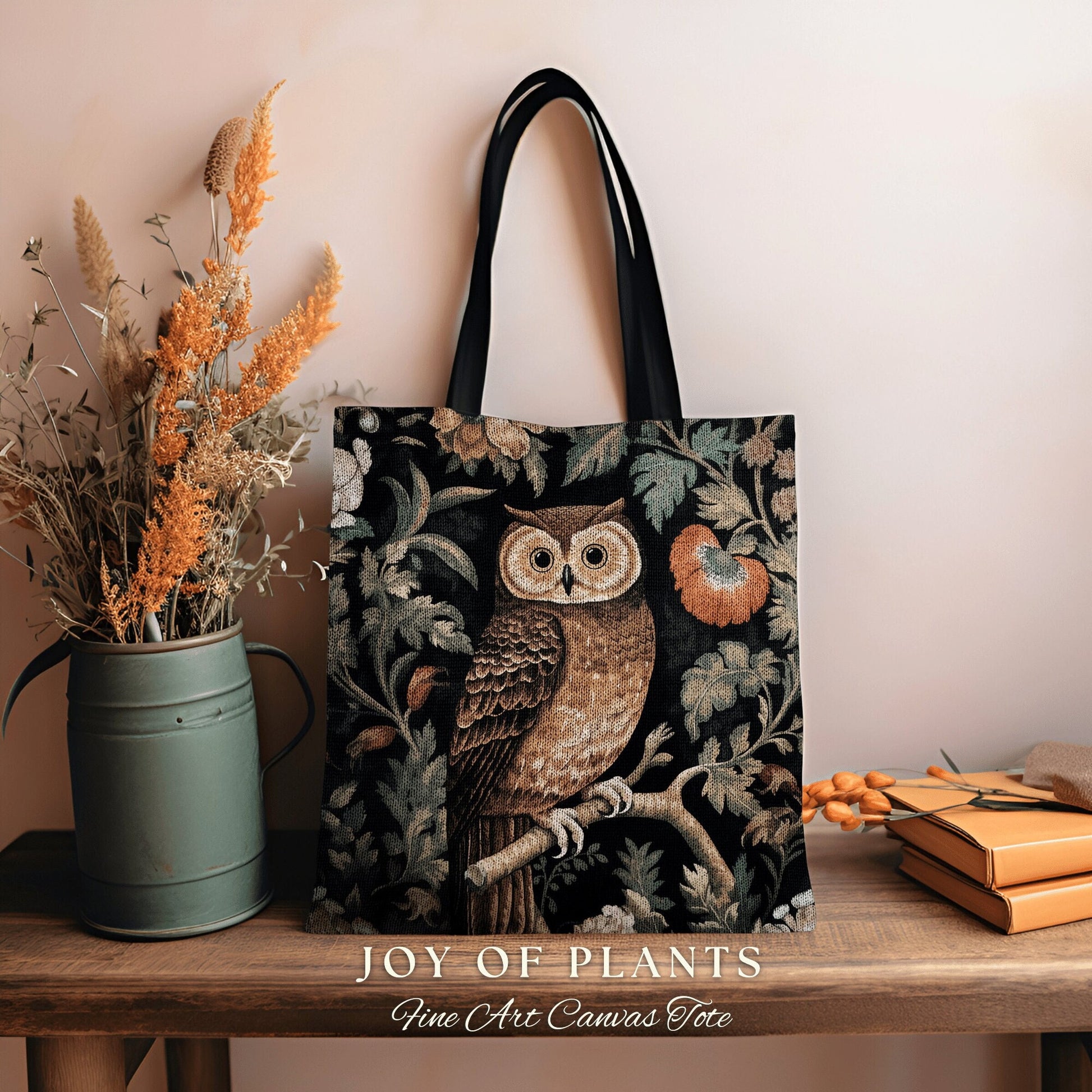 Forest Owl Daily Tote Bag | Botanical Boho Cottagecore Accessory William Morris Inspired Handbag Fox Satchel Fairycore Fairy Aesthetic Art |