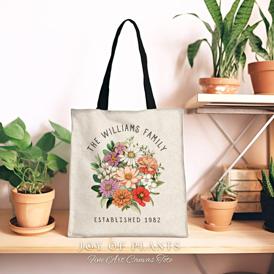 Birth Flower Bouquet Tote Bag | Personalized Birth Month Flower Bouquet for Mom and Mimi's Garden Custom Birthflower Tote Personalized Gift