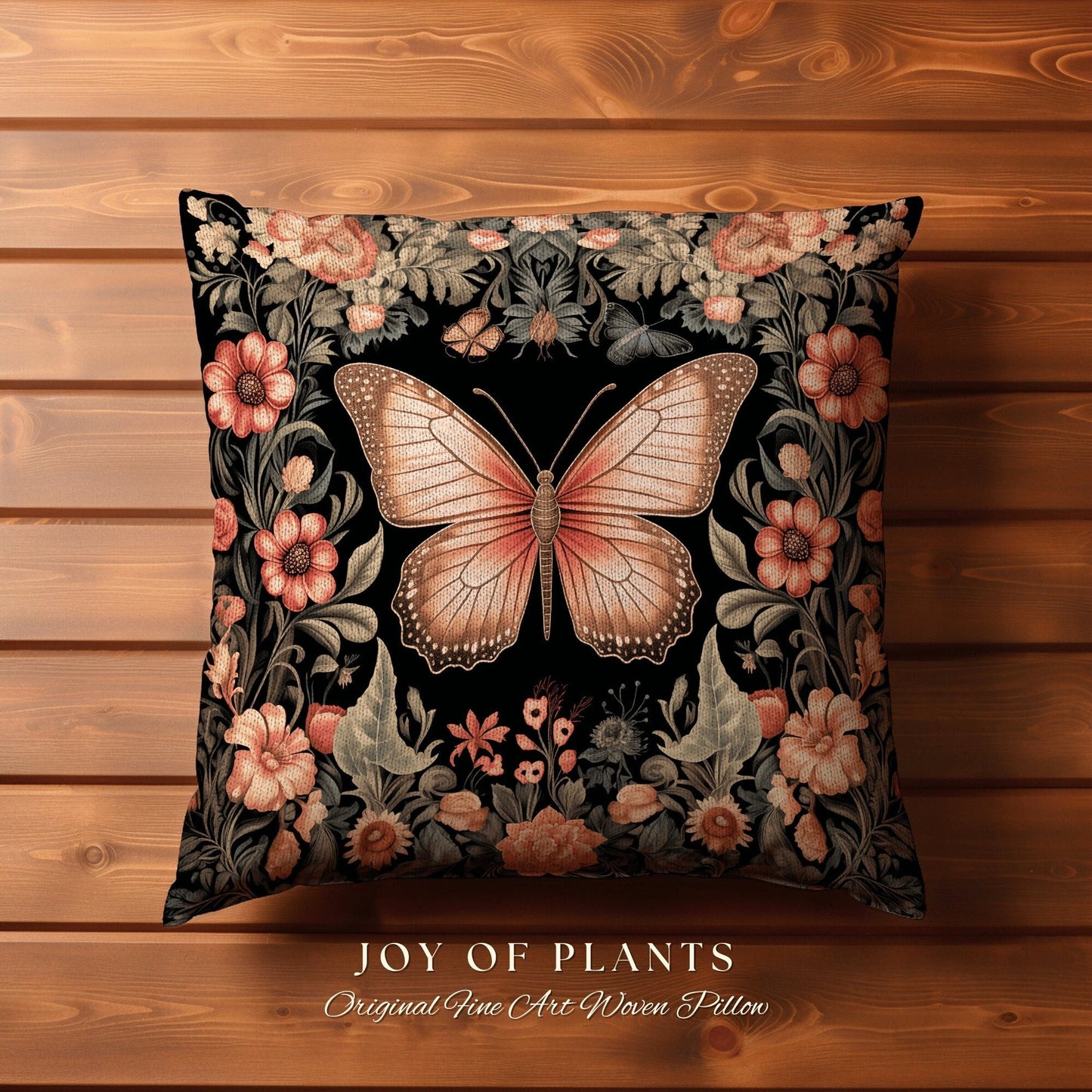 Fairycore Butterfly Throw Pillow | Fairy Aesthetic Cottagecore Moth Aesthetic Cushion Maximalist Ornate Home Decor Housewarming Gift Boho