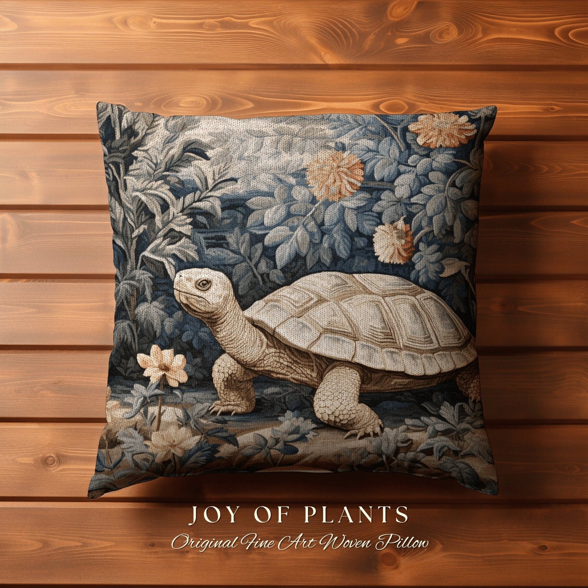 Fairycore Turtle Throw Pillow | William Morris Inspired Pillow Woodland Cottagecore Decor Pillow Maximalist Home Decor Morris Tortoise Decor