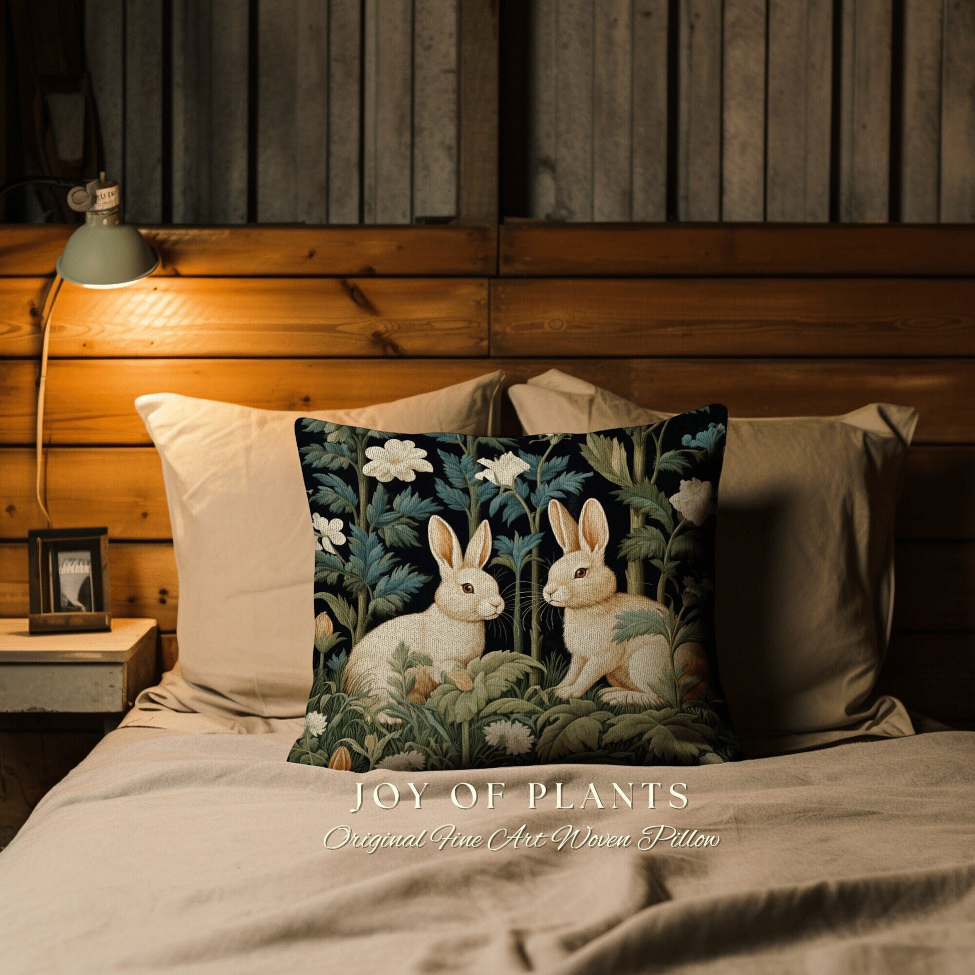 Fairy Core Woven Accent Pillow Cottagecore Rabbit Room Decor Bunny Cushion Forestcore Light Academia Botanical Classic Spring Decor Pillow