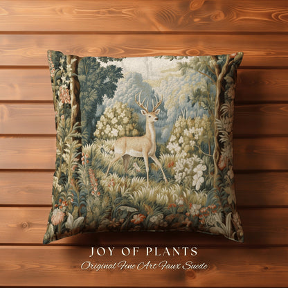 Folklore Aesthetic Deer Pillow French Landscape Inspired Woodland Fairycore Decor Cushion Whimsical Cottagecore Home Decor Throw Pillow