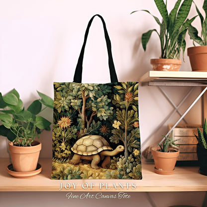 Morris Tote Bag Woodland Gift | Cottagecore Accessory Gift William Morris Inspired Handbag Forestcore Tortoise Satchel Fairycore Botanical