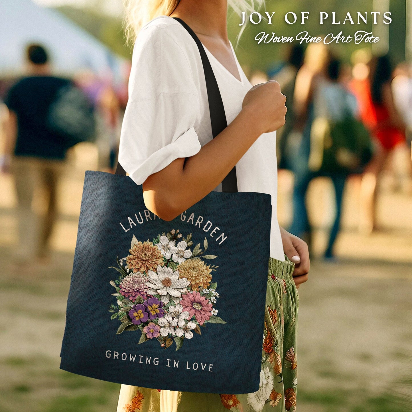 Personalized Birth Flower Bouquet Tote | Personalized Birth Month Flower Bouquet for Mom Garden Custom Birthflower Tote Personalized Bouquet