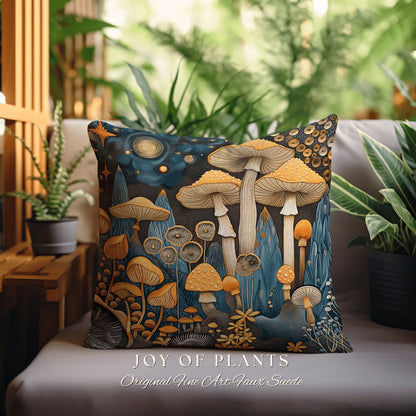 Enchanted Mushroom Pillow | Mystical Room Decor Eclectic Gift for Reading Nook Fairycore Toadstool Cushion Woodland Fairy Aesthetic