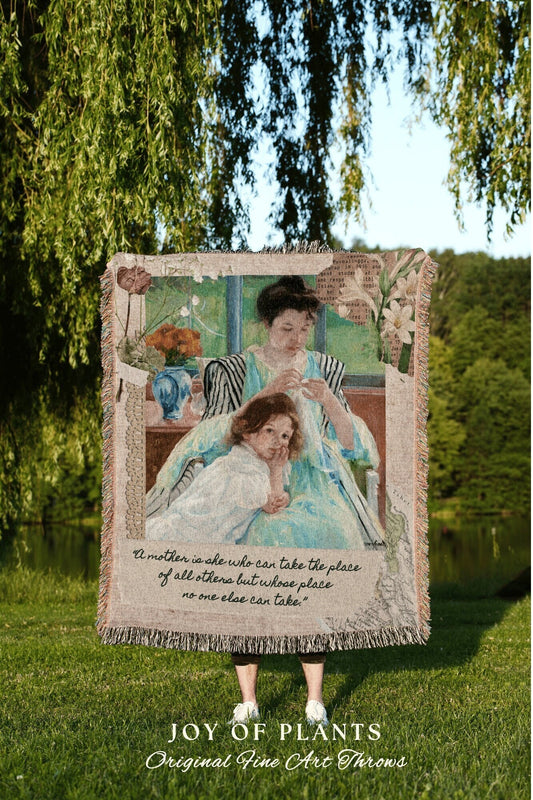 Mary Cassat Mother's Day Blanket | Mother's Day Keepsake Blanket Woven Throw Gift for Mom Custom Blanket Meaningful Presents for Mom Custom