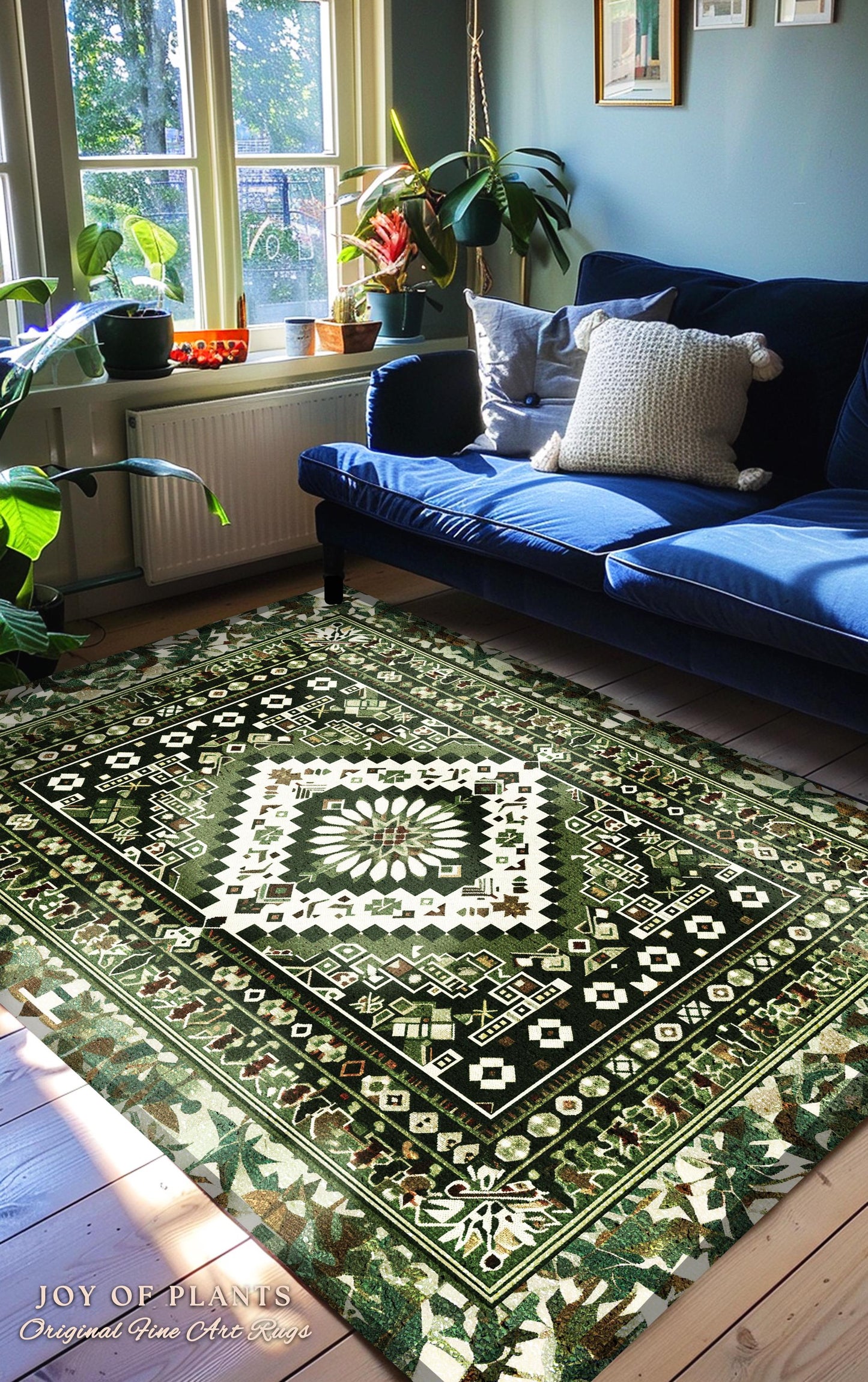 Olive Green Bedroom Rug | Emerald Aesthetic Room Decor Ornate Victorian Floor Rug Scandinavian Bedroom Accent Geometric Rug Nordic Inspired