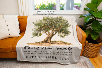 Rustic Family Name Tapestry Custom | Sentimental Family Heritage Personalized Housewarming Gift Mother's Day Custom Blanket for Grandparents