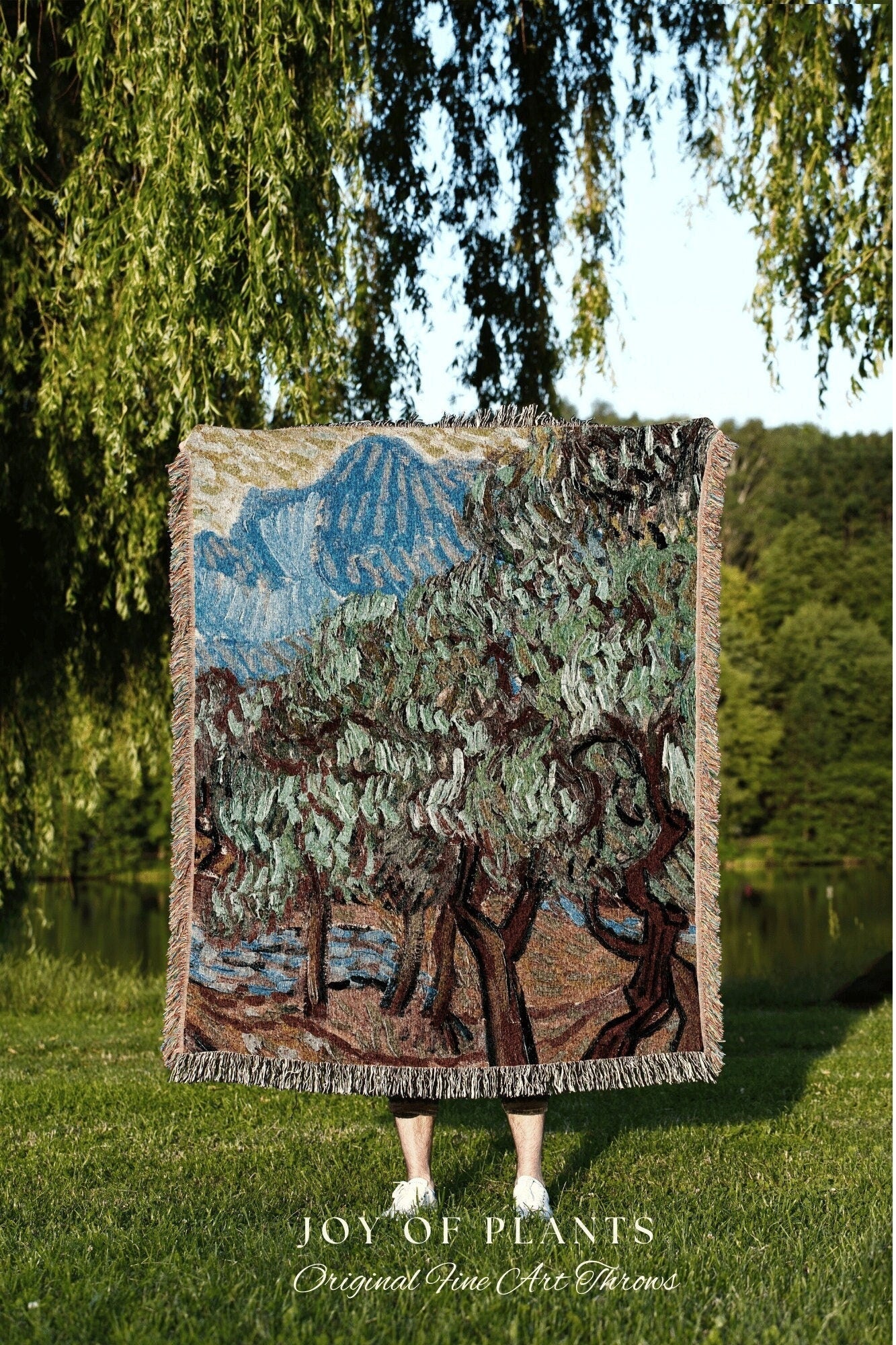 Vincent Van Gogh Woven Throw Blanket | Art History Tapestry Aesthetic | Nature Woven Blanket | Art Teacher Gift | Custom Painting Blanket |