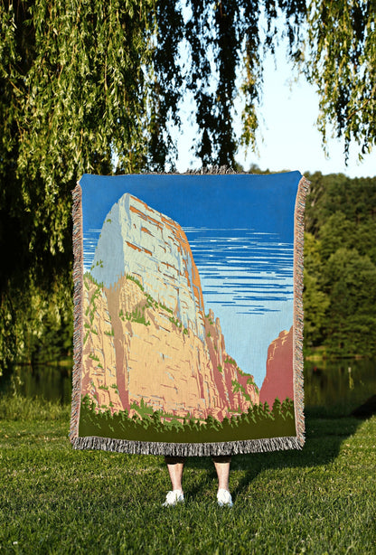 Zion National Park Poster Blanket Woven | Tapestry as National Park Poster | Vintage Travel Poster | Retro Travel Poster Zion National Park