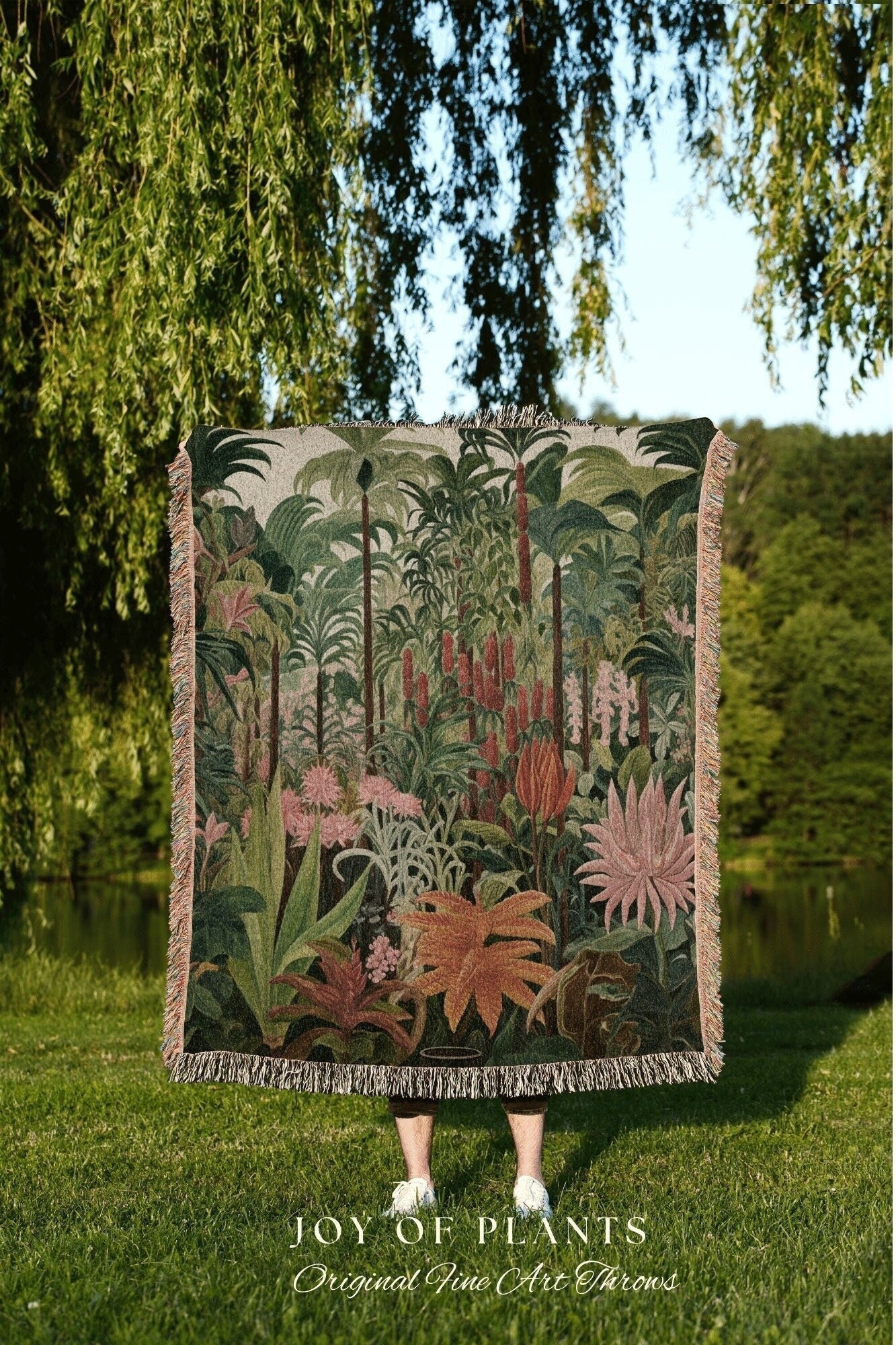 Whimsical Botanicals Blanket | Nature Blanket Tapestry Botanical Fairy Grunge Room Decor Fairycore Floral Cottagecore Blanket Floral Decor |