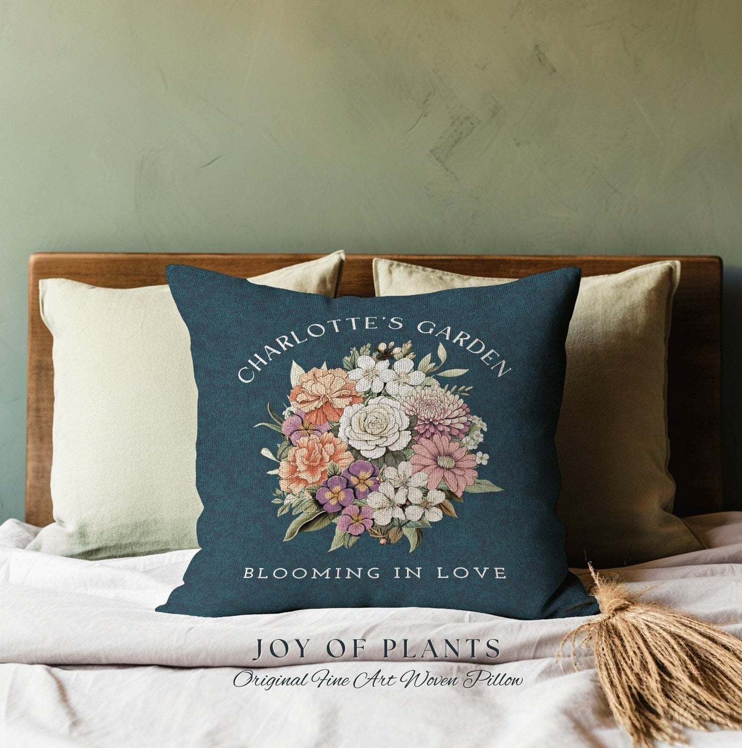 Grandma's Garden Birth Flower Pillow | Personalized Birth Month Flower Bouquet for Mom and Grandma's Garden Custom Birthflower Pillow Custom