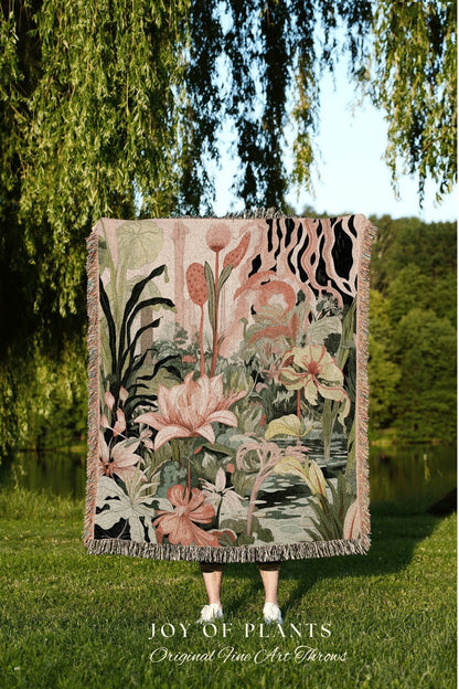 Boho Botanical Home Decor | Nature Blanket Tapestry Botanical Fairy Grunge Room Decor Fairycore Floral Cottagecore Blanket Floral Botanical