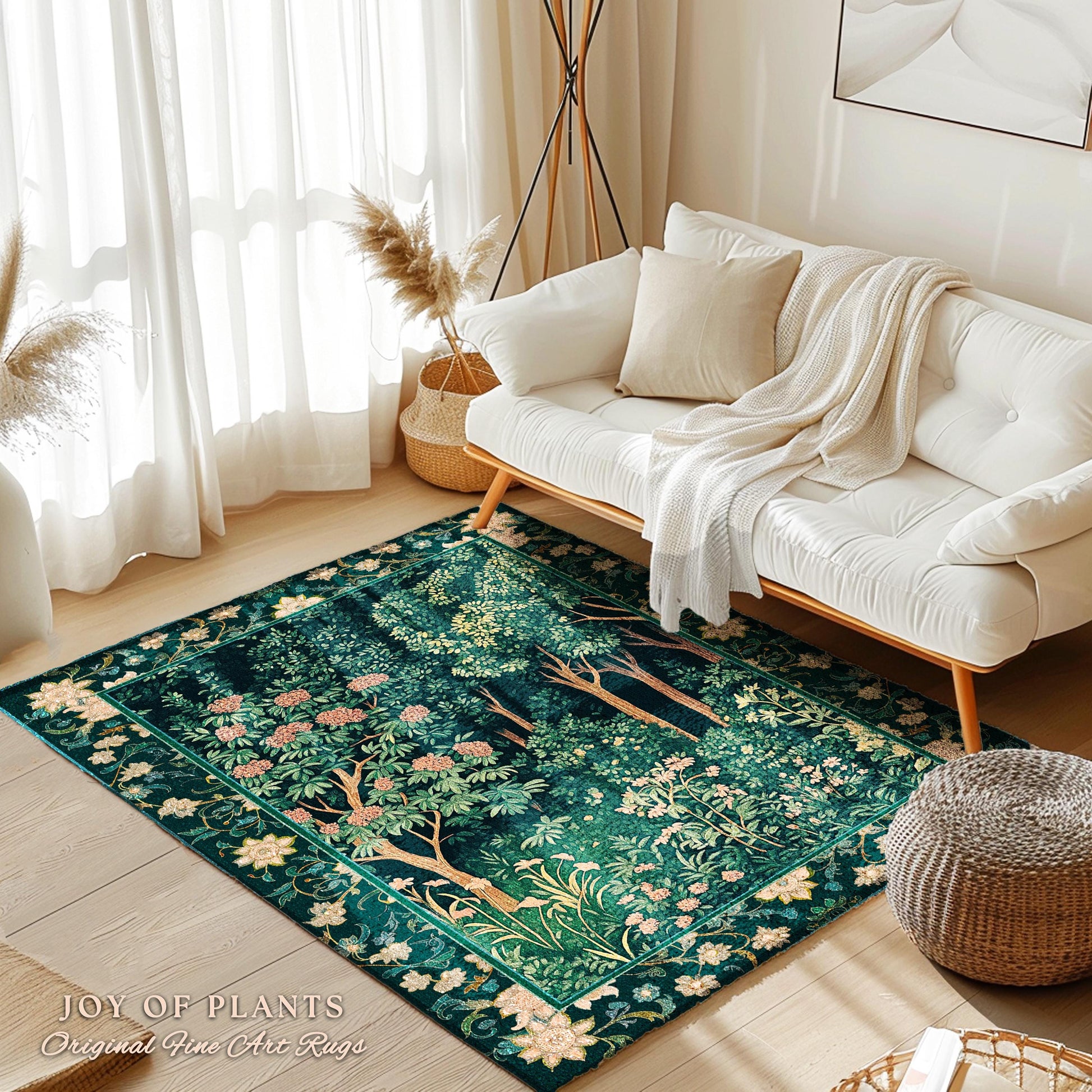 Dark Woodland Whimsical Forest Rug | Whimsigothic Folklore Inspired Room Decor Ethereal Aesthetic Area Rug Fairycore Bedroom Dark Academia |