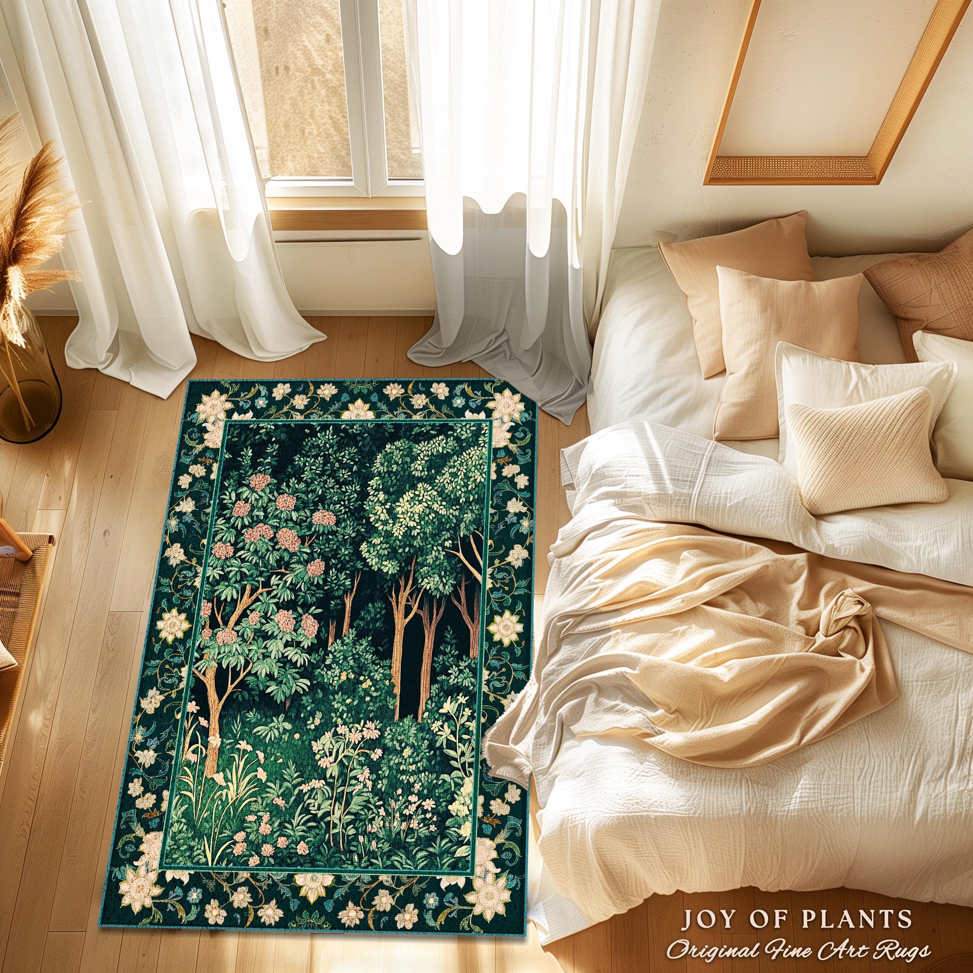 Dark Woodland Whimsical Forest Rug | Whimsigothic Folklore Inspired Room Decor Ethereal Aesthetic Area Rug Fairycore Bedroom Dark Academia |