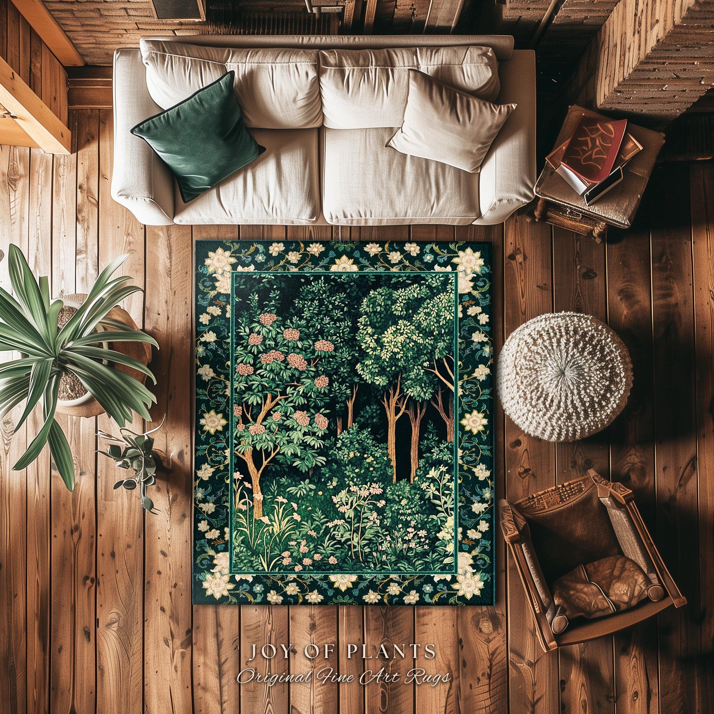 Dark Woodland Whimsical Forest Rug | Whimsigothic Folklore Inspired Room Decor Ethereal Aesthetic Area Rug Fairycore Bedroom Dark Academia |