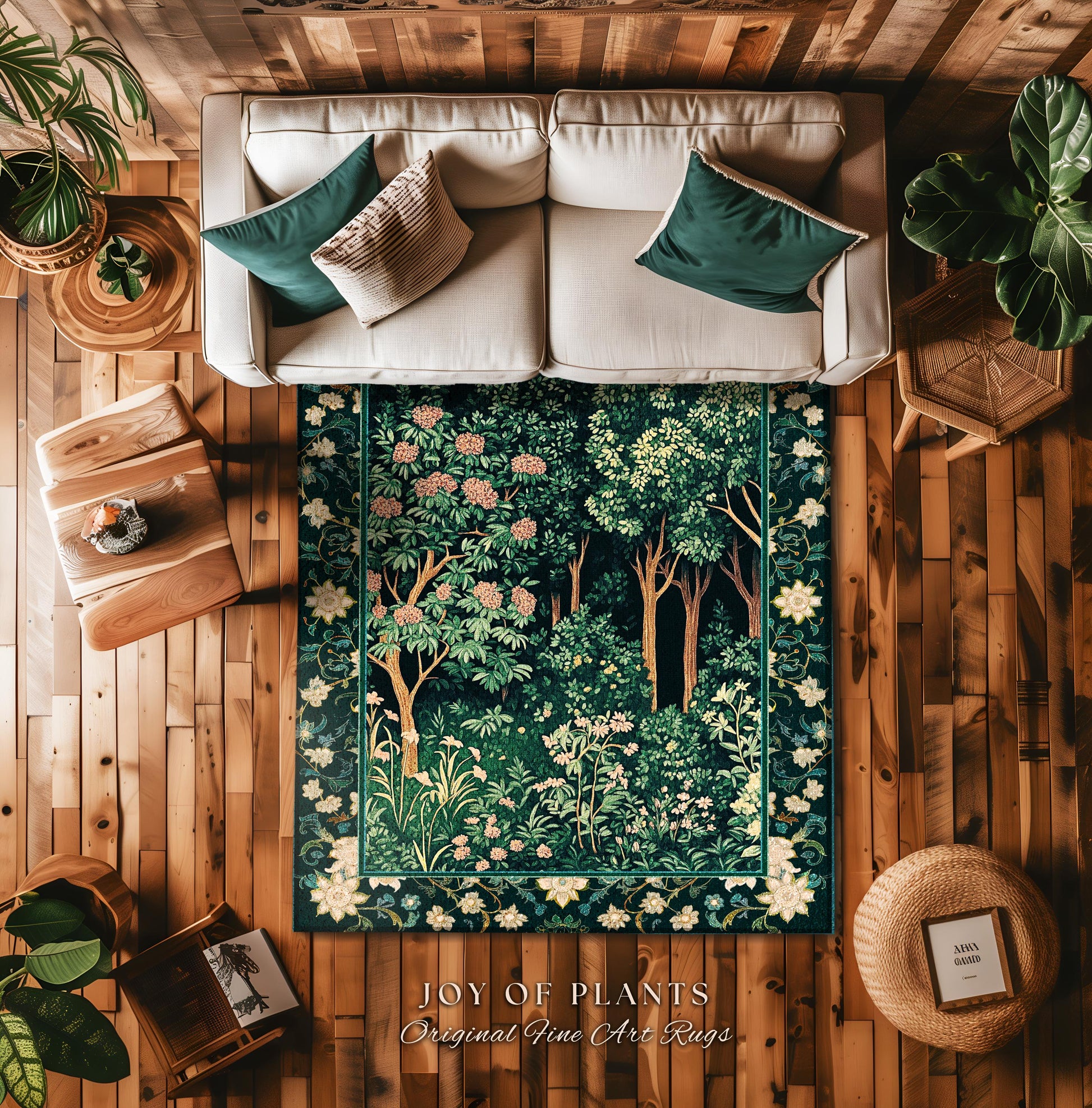 Dark Woodland Whimsical Forest Rug | Whimsigothic Folklore Inspired Room Decor Ethereal Aesthetic Area Rug Fairycore Bedroom Dark Academia |